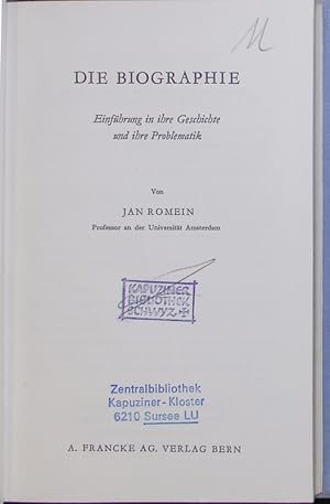 Seller image for Die Biographie. Einfhrung in ihre Geschichte und ihre Problematik. for sale by Antiquariat Bookfarm