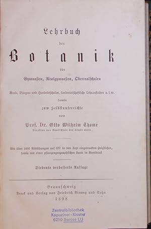 Image du vendeur pour Lehrbuch der Botanik fr Gymnasien, Realgymnasien, Oberrealschulen. mis en vente par Antiquariat Bookfarm