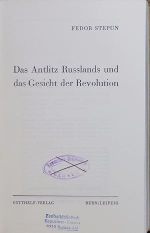 Bild des Verkufers fr Das Antlitz Russlands und das Gesicht der Revolution. zum Verkauf von Antiquariat Bookfarm