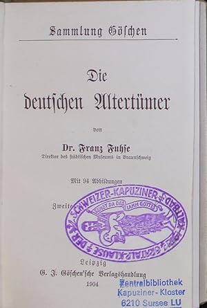 Immagine del venditore per Die deutschen Altertmer. venduto da Antiquariat Bookfarm