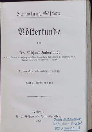 Seller image for Vlkerkunde. Sammlung Gschen. 2. Auflage. for sale by Antiquariat Bookfarm