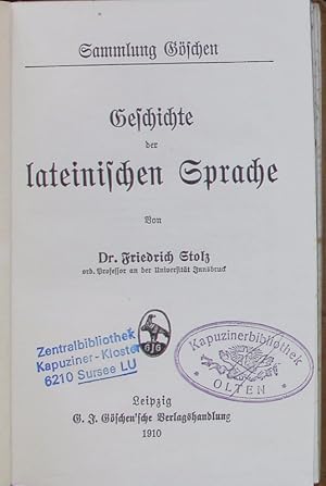 Seller image for Geschichte der lateinischen Sprache. for sale by Antiquariat Bookfarm