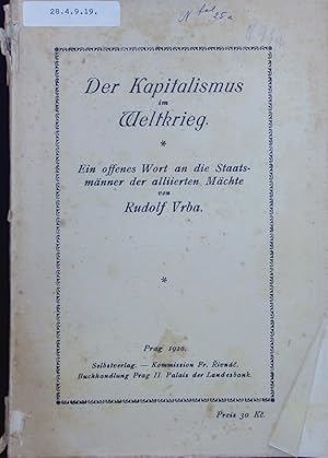 Imagen del vendedor de Der Kapitalismus im Weltkrieg. a la venta por Antiquariat Bookfarm