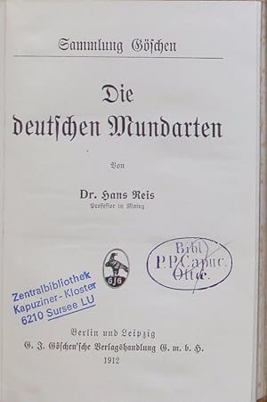 Seller image for Die deutschen Mundarten. for sale by Antiquariat Bookfarm