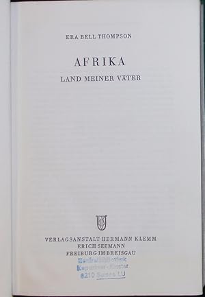 Seller image for Afrika, Land meiner Vter. for sale by Antiquariat Bookfarm