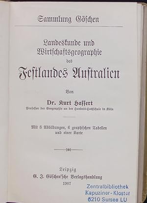 Image du vendeur pour Landeskunde und Wirtschaftsgeographie des Festlandes Australien. Sammlung Gschen. mis en vente par Antiquariat Bookfarm