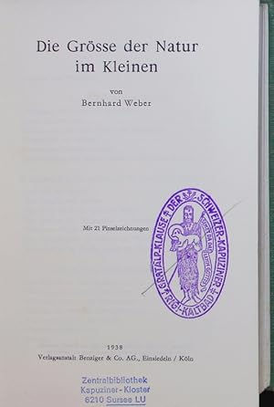 Bild des Verkufers fr Die Grsse der Natur im Kleinen. zum Verkauf von Antiquariat Bookfarm