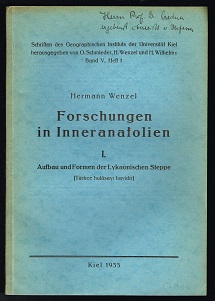 Bild des Verkufers fr Forschungen in Inneranatolien (Teil I.): Aufbau und Formen der lykaonischen Steppe. - zum Verkauf von Libresso Antiquariat, Jens Hagedorn