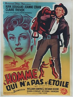 L'HOMME QUI N'A PAS D'ÉTOILE (MAN WITHOUT A STAR) Réalisé par King VIDOR en 1955 avec Kirk DOUGLA...