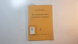 Bild des Verkufers fr Wozu Rechtsphilosophie? : ein Fall ihrer Anwendung zum Verkauf von Gebrauchtbcherlogistik  H.J. Lauterbach