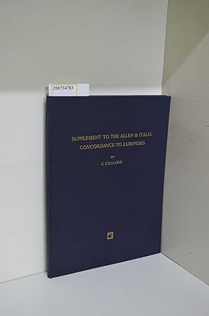 Bild des Verkufers fr Supplement to the Allen & Italie concordance to Euripides. zum Verkauf von ralfs-buecherkiste