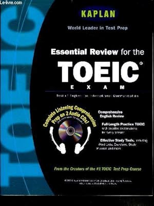 Seller image for Essential review for the TOEIC exam- Test of english for international communication - CD audio inclus- comprehensive english review, full length practice toeic, effective study tools, . for sale by Le-Livre