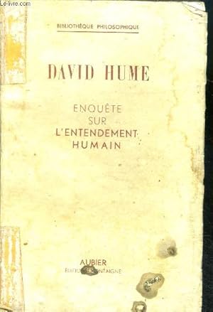 Image du vendeur pour Enquete sur l'entendement humain - bibliotheque philosophique mis en vente par Le-Livre