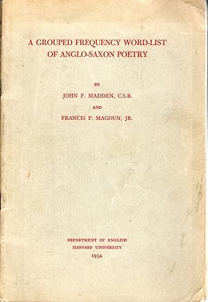 Imagen del vendedor de A Grouped Frequency Word-List of Anglo-Saxon Poetry (Harvard Old English Series #2) a la venta por Dorley House Books, Inc.