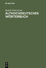 Seller image for Althochdeutsches Woerterbuch for sale by moluna