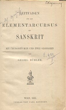 Leitfaden für den Elementarcursus des Sanskrit. Mit Übungsstücken und zwei Glossaren.