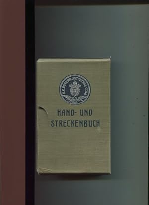 Hand - und Streckenbuch, 5 Bücher, im original Leinenschuber. K, K, Österreichischer Automobil Club.