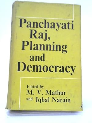 Bild des Verkufers fr Panchayati Raj, Planning and Democracy zum Verkauf von World of Rare Books
