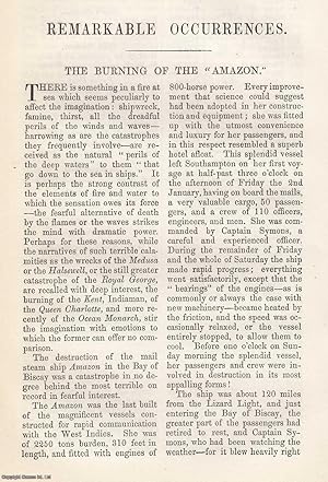 Seller image for The Burning of the mail steam ship "Amazon", in the Bay of Biscay. An original article from The Annual Register for 1852. for sale by Cosmo Books