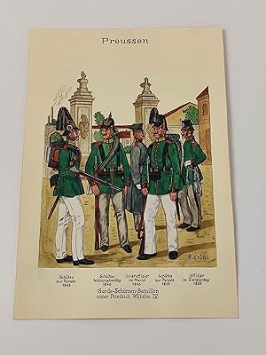 Uniformenkunde - Preussen : Garde-Schützen-Bataillon unter Friedrich Wilhelm IV., Jahr 1843-1855