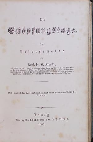 Seller image for Die Schpfungstage. Ein Naturgemlde. for sale by Antiquariat Bookfarm