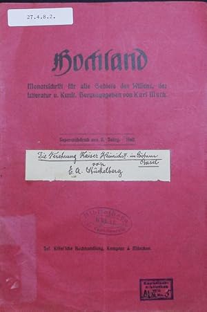 Seller image for Hochland. Monatsschrift fr alle Gebiete des Wissens, der Literatur u. Kunst. Separatabdruck aus II. Jahrg. Die Verehrung Kaiser Heinrichs II. Im Bistum Basel. for sale by Antiquariat Bookfarm