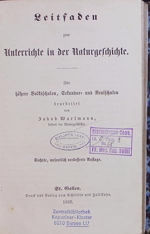 Bild des Verkufers fr Leitfaden zum Unterrichte in der Naturgeschichte. Ed. 6. zum Verkauf von Antiquariat Bookfarm