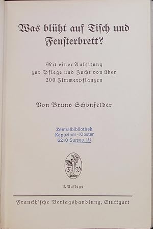 Seller image for Was blht auf Tisch und Fensterbrett?. for sale by Antiquariat Bookfarm