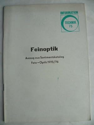 Feinoptik. Auszug aus dem Bestellkatalog Foto-Optik 1975/76.