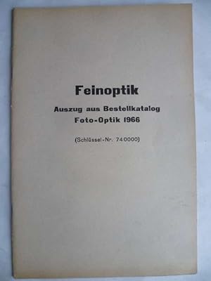 Feinoptik. Auszug aus dem Bestellkatalog Foto-Optik 1966.