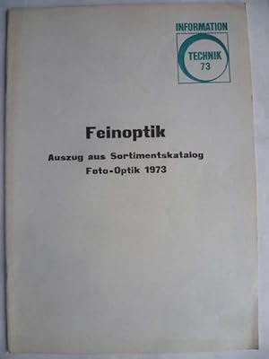 Feinoptik. Auszug aus dem Bestellkatalog Foto-Optik 1973.