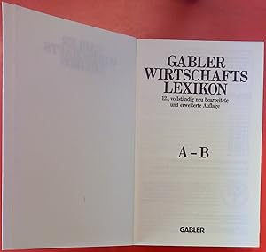 Bild des Verkufers fr Gabler-Wirtschaftslexikon Band 1: A-B. Zwlfte, vollstndig neu bearbeitete und erweiterte Auflage zum Verkauf von biblion2