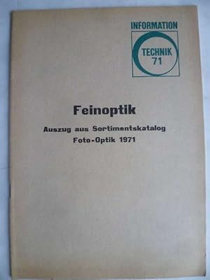 Feinoptik. Auszug aus dem Bestellkatalog Foto-Optik 1971.