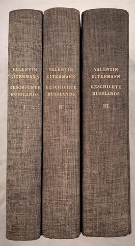Bild des Verkufers fr Geschichte Russlands Band 1, 2 ,3. Komplett. Alle 3 gebundenen Bnde. zum Verkauf von KULTur-Antiquariat