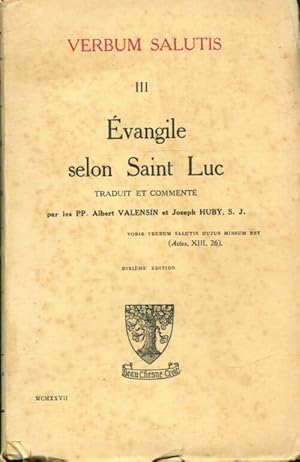 Bild des Verkufers fr Verbum salutis Tome III : ?vangile selon Saint Luc - Albert Valensin zum Verkauf von Book Hmisphres