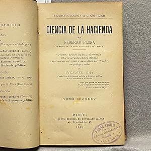 Bild des Verkufers fr CIENCIA DE LA HACIENDA. Tomo segundo. zum Verkauf von Auca Llibres Antics / Yara Prez Jorques