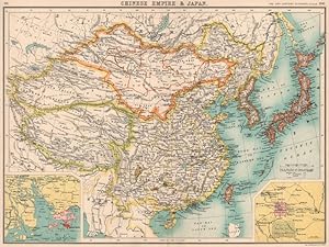 Seller image for Chinese Empire & Japan; Inset maps of Canton; Peking for sale by Antiqua Print Gallery