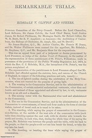 Seller image for Ridsdale v. Clifton & Others: St. Peter's Folkstone and the Public Worship Regulation Act, 1874. An original article from The Annual Register for 1877. for sale by Cosmo Books
