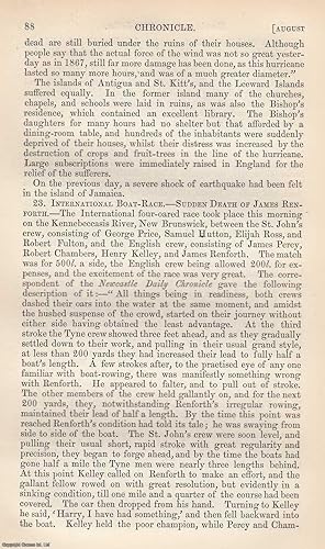 Seller image for International Boat Race. The Sudden Death of English rower James Renforth at Kennebeccasis River, New Brunswick. An original article from The Annual Register for 1871. for sale by Cosmo Books
