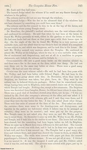 Seller image for The Campden House, Kensington, Fire Insurance Case. Wolley v. Pole, fraud and arson case. An original article from The Annual Register for 1863. for sale by Cosmo Books