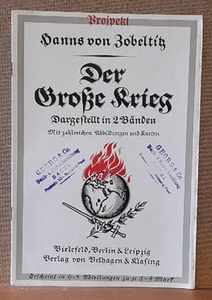 Prospekt / Werbeheft für das Buch "Der Große Krieg, dargestellt in 2 Bänden"