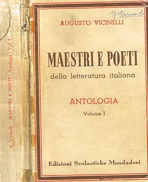 Bild des Verkufers fr Maestri e poeti della letteratura italiana. Antologia vol.I Dalle origini al Quattrocento zum Verkauf von Biblioteca di Babele