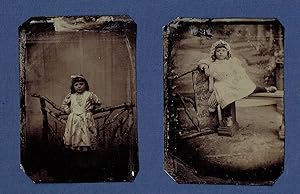 Bildnisse eines Mädchen; Ganzfigur, stehend und sitzend, um 1870