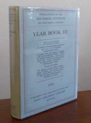 Year Book III: publications of the Leo Baeck Institute of Jews From Germany