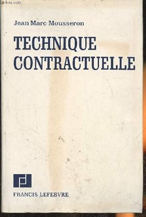 Image du vendeur pour Technique contractuelle mis en vente par Le-Livre