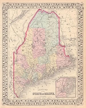 County Map of the State of Maine // Inset map Portland and Vicinity