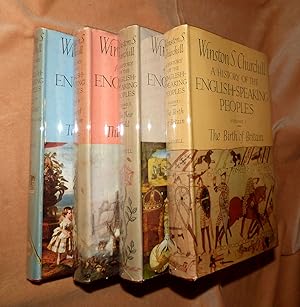 Image du vendeur pour A HISTORY OF THE ENGLISH SPEAKING PEOPLES ( Four Volumes): The Birth of Britain; The new World; The Age of Revolution; The Great Democracies mis en vente par Portman Rare Books