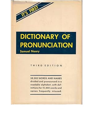Imagen del vendedor de Dictionary of Pronunciation a la venta por Kenneth Mallory Bookseller ABAA