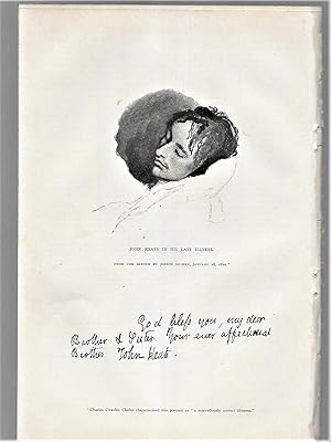 Seller image for John Keats In His Last Illness, Illustration for sale by Legacy Books II