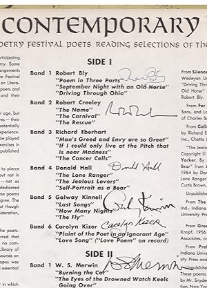 Twelve Contemporary Poets. . . 1966 Houston Poetry Festival Poets Reading Selections From Their O...